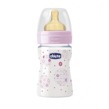 Biberon Chicco WellBeing PP girl 150ml t.c. flux normal 0+luni 0BPA, CHICCO