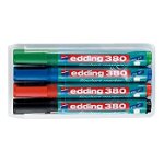 Marker Edding 380 pentru flipchart, varf rotund, 1.5-3mm, 4 culori/set - Pret/set, Edding