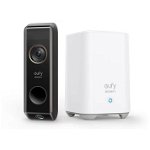 Set sonerie video eufy S330 + HomeBase 2, 2K HD, detectare miscare, Dual Camera, compatibil Alexa si Google Assistant, autonomie 6 luni, Negru
