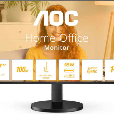 Monitor WLED IPS AOC Q27B3CF2, 27", QHD, 100Hz, HDR10, Adaptive Sync, boxe, negru