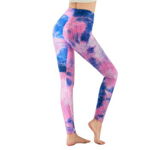 Colanti Fitness Yoga Aerobic Jogging Blue Pink Tie Dye M size Talie inalta 0745051632540