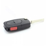 CARGUARD - Audi - carcasa cheie tip briceag, 2+1 butoane, cu buton panica si baterie CR 2032, Carguard