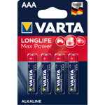 Baterii Varta Longlife Max Power LR03 AAA alcaline 1.5 V 4 bucati/set, Varta