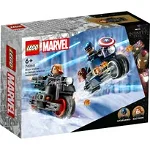 Set de construit LEGO® Marvel Super Heroes, Motocicletele lui Black Widow si Captain America, 130 piese, LEGO