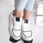 Pantofi sport shelby alb-negru piele ecologica, OEM