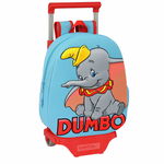 Ghiozdan 3D cu Roți Disney Dumbo Roșu Albastru deschis (28 x 10 x 67 cm), Disney