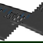 Hub USB LC-Power LC-HUB-2B-10, 10 porturi USB 3.0 (Negru), LC-Power