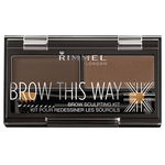 Kit pentru sprancene Rimmel London Brow This Way 003 Dark Brown, 2.4 g