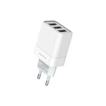 Incarcator retea Borofone BA40A Rapid, 3xUSB, QC 3.0, 18W, Alb