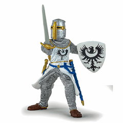 Figurina Papo - Personaje medievale, Cavaler Alb cu Sabie
