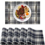 Set de 6 naproane Maifey, PVC, albastru inchis/alb, 30 x 45 cm