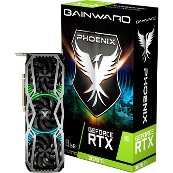 Placa video Gainward NVIDIA GeForce RTX 3070 Ti Phoenix LHR 8GB GDDR6X 256-bit 471056224-2713