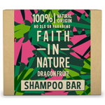 Faith In Nature Dragon Fruit șampon organic solid pentru par deteriorat si vopsit, Faith In Nature