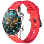 Accesoriu smartwatch OEM Curea silicon Band Strap V2 compatibila cu Huawei Watch GT / GT 2 Pro / GT 2 46mm Rosu