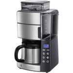 Cafetiera Grind & Brew Thermal 25620-56, 1000 W, 1.25 l, 250 g, Rasnita ajustabila, Selector aroma, Carafa Termala, Inox/Negru, RUSSELL HOBBS