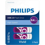 USB 2.0 2-Pack 64GB Vivid Edition Magic Purple, Philips