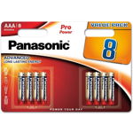 Baterii PANASONIC Pro Power Alkaline LR03/AAA, 8 bucati