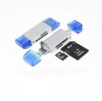 WELL Cititor de card 3in1 USB-C/USB si microUSB; Cod EAN: 5948636035360