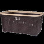 Cos rufe mare rattan, plastic, maro, 62 x 28 x 40 cm