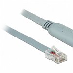 Cablu USB-C la Serial RS-232 RJ45 (pentru router CISCO) T-T 5m Gri, Delock 89892, Delock
