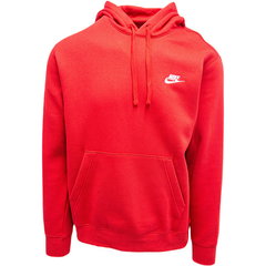 Nike, Hanorac cu buzunar kangaroo Sportswear Club, Rosu vermillion, XS Nike, Hanorac cu buzunar kangaroo Sportswear Club, Rosu vermillion, XS