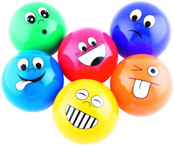 Set de 6 mingi colorate cu emoții 10 cm
