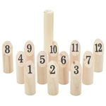 Kubb Set jocuri cu numere 13 piese geantă de transport lemn masiv pin, vidaXL