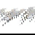 Set 6 Scaune gradina/terasa/balcon Kring Bruxelles, metal, 72.5x55.5x92.5 cm, Bej