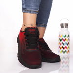 Pantofi sport guesta textil negru-rosu, OEM