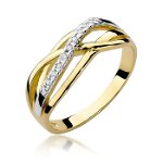Inel colectia Luxury Aur Galben/Alb 14K cu Diamant 0.10ct, Chic Bijoux