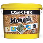Tencuiala decorativa mozaicata Oskar Mosaik, granulatie 1.2-1.8 mm, interior/exterior, piatra colorata 9709, 25 kg, Oskar