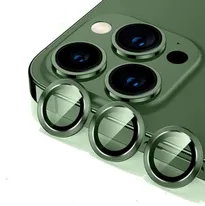 Sticla de protectie camere cu cadru din aluminiu pentru iPhone 14 Pro, Verde, OEM