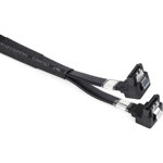 Cablu componente Orico 2x SATA-II Female - 2x SATA-II Female, conector 90 grade, 0.77/0.8m, negru sleeved