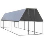 vidaXL Coteț de păsări pentru exterior, 2x8x2 m, oțel galvanizat, vidaXL