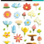 Set 45 de stickere 3D - Flori, Jucaresti