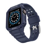 Husa si curea Armored Strap Band compatibila cu Apple Watch 4/5/6/7/8/SE 38/40/41mm Navy Blue, OEM