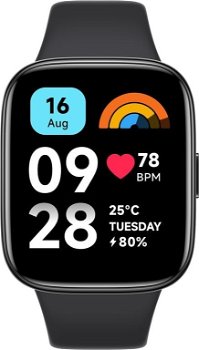 Ceas inteligent, Xiaomi, Redmi Watch 3 Active Black, BHR7266GL, Silicon, Negru