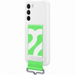 Husa de protectie  Silicone Cover with Strap pentru Galaxy S22 (S901) - White, Samsung