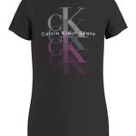 CALVIN KLEIN, Tricou din amestec de bumbac organic cu logo, Alb, 128 CM