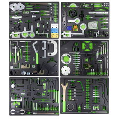 Dulap Cu 7 Sertare. Verde. Cu Set De Instrumente Pentru Sincronizare Motor, JBM