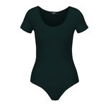 Body cu maneca scurta verde inchis din bumbac - ZOOT, ZOOT