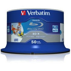 Mediu optic BD-R SL Datalife 25GB 6x 50 bucati, Verbatim