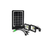 Sistem Solar Pentru Camping Multifunctional Klausstech, 2 Becuri Led Incluse, Incarcator Pentru Gadget-uri, Panou Solar Inclus, Dimensiuni Reduse, Design Ergonomic, Negru, KlaussTech