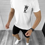 Trening barbati alb/negru pantaloni + tricou 11698 23-5, 