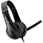 CANYON HSC-1 basic PC headset with microphone  combined 3.5mm plug  leather pads  Flat cable length 2.0m  160*60*160mm  0.13kg  Black