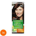 Set 3 x Vopsea de Par 5.25 Saten Mahon Deschis Garnier Color Naturals