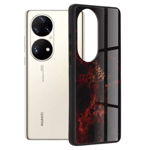 Husa Compatibila cu Huawei P50 Pro Techsuit Glaze Red Nebula
