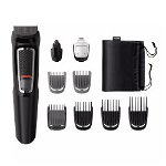 Trimmer 9 in 1 Philips MG3740/15, Multifunctional, Functionare 60 min, Lame cu auto-ascutire, Negru, Philips