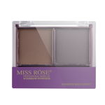 Fard de sprancene Miss Rose Eyebrow Powder 02, cu aplicator, Miss Rose