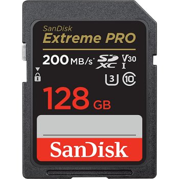 Extreme PRO 128GB SDXC, UHS-I, Class 10, U3, V30, SanDisk